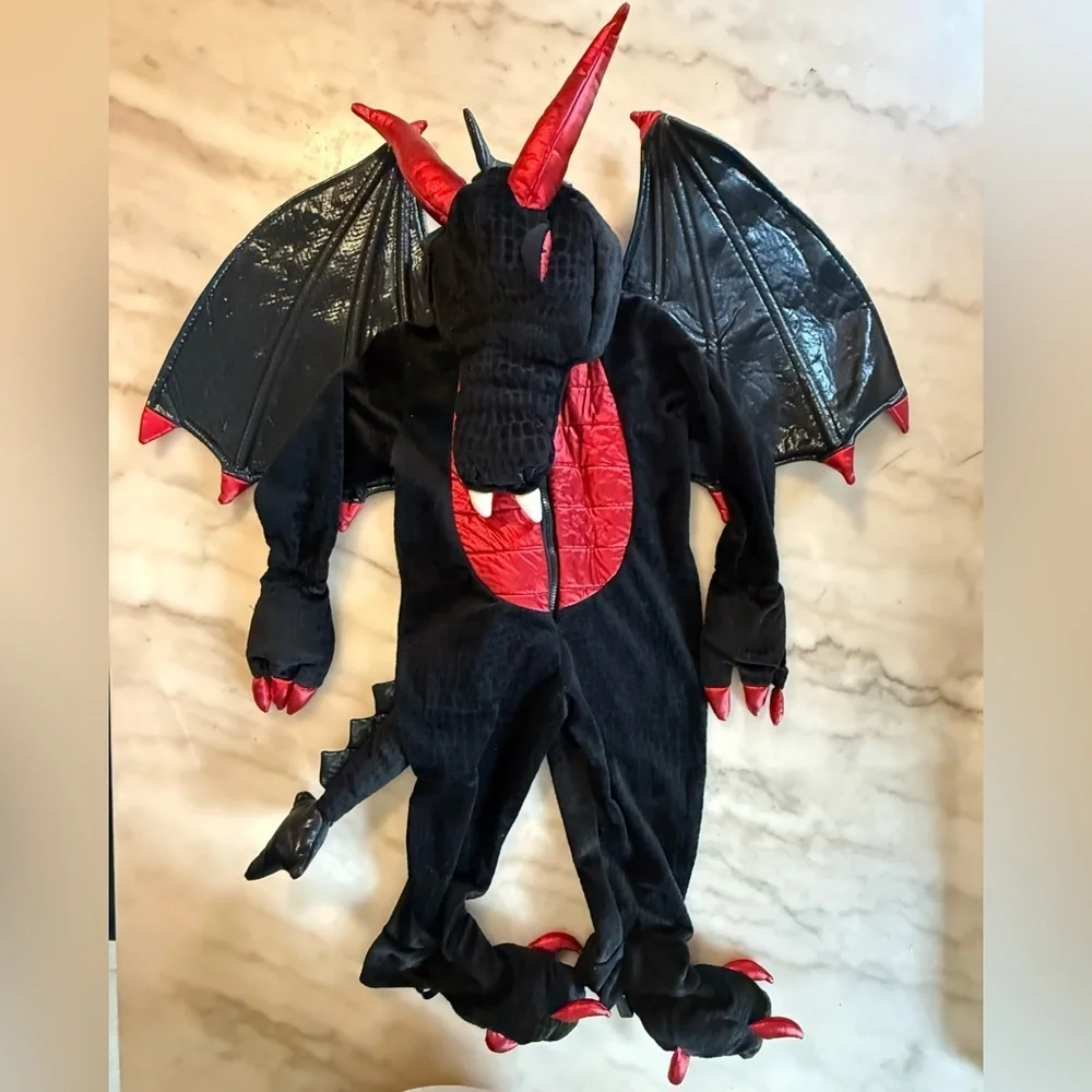 Dream Play Imagine Black and Red Dragon Costume Toddler 3T Halloween